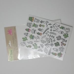 1 sheet cactus rub on transfer